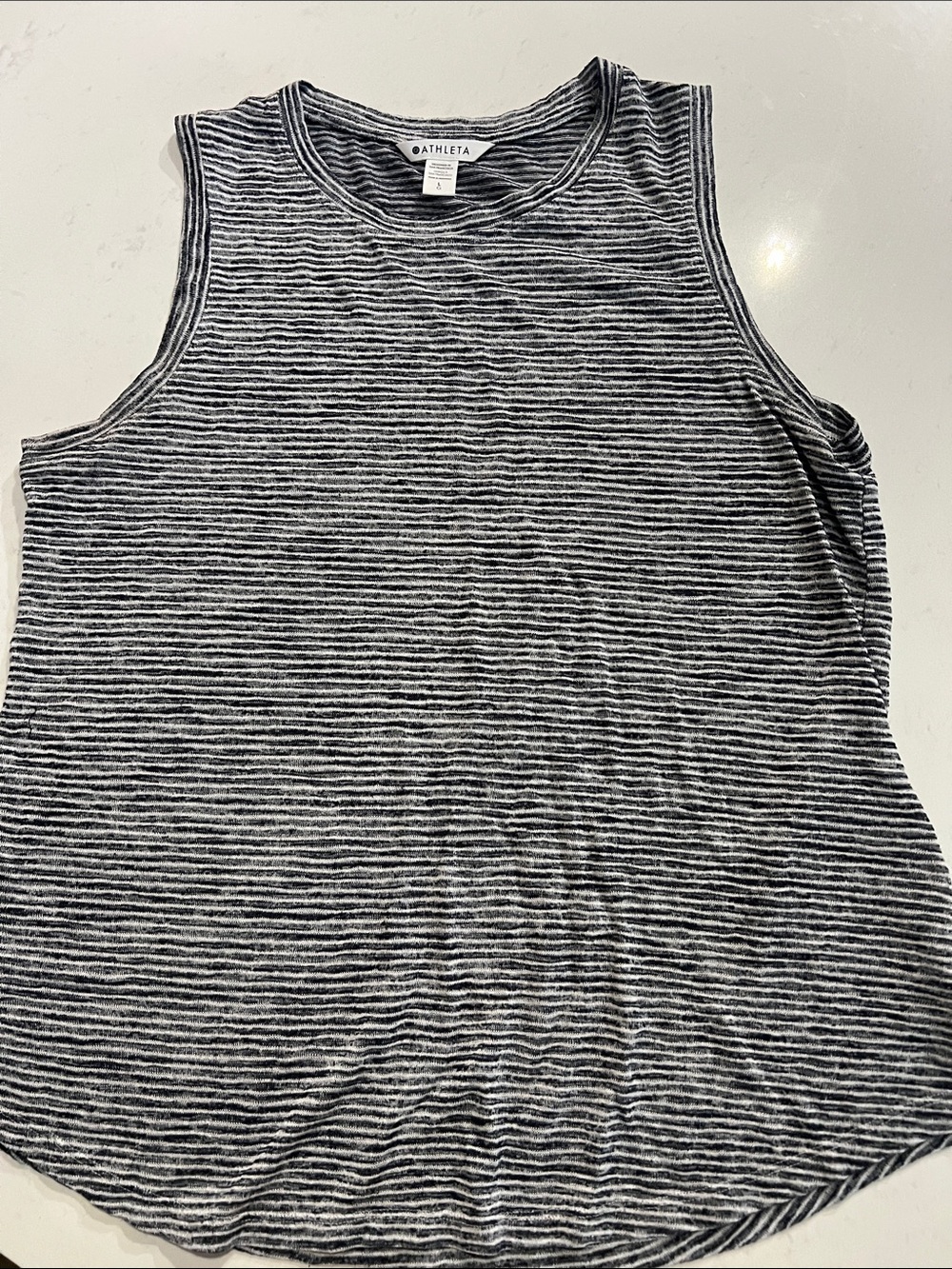Athleta Blue and White Striped Sleeveless Tank